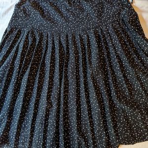 Black Vintage Speckled Pleated Skirt